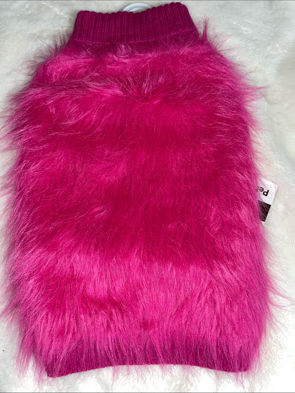 Fab Dog size L Hot Pink Faux Fur Pet Dog Sweater-NWT